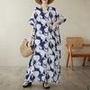 Short Sleeve Plus Size Vintage Floral New In Dresses for Women Casual Loose Maxi Long Summer Dress