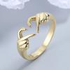 Romantic Hands Than Heart Ring Geometric Palm Love Gesture Couple Fashion Rings Wholesale Jewelry  Couple Wedding Rings