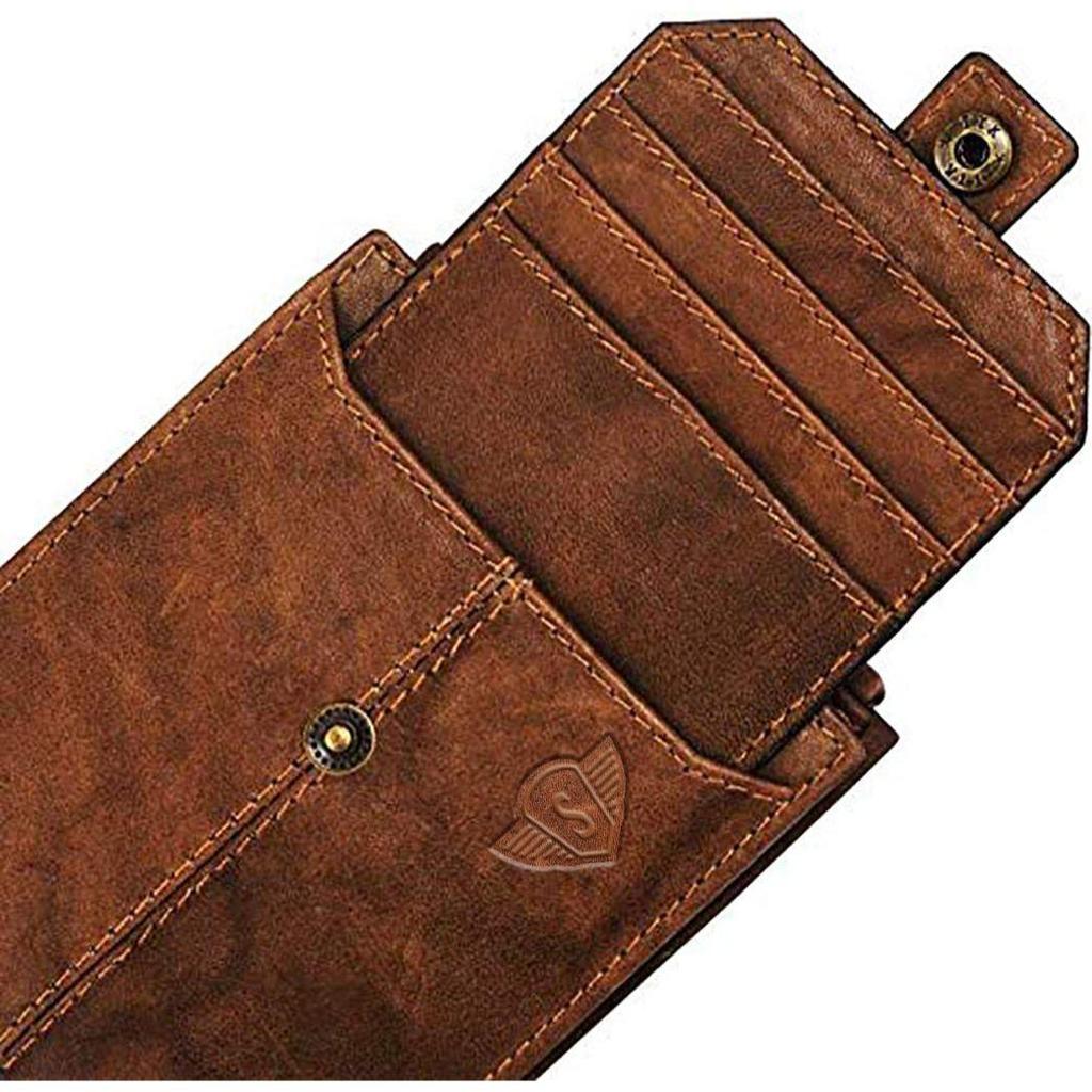 Brown Genuine Leather Wallet for Men with 12 Card Holder Slots | Wallet Men | RFID Wallet | Men Wallet Purse