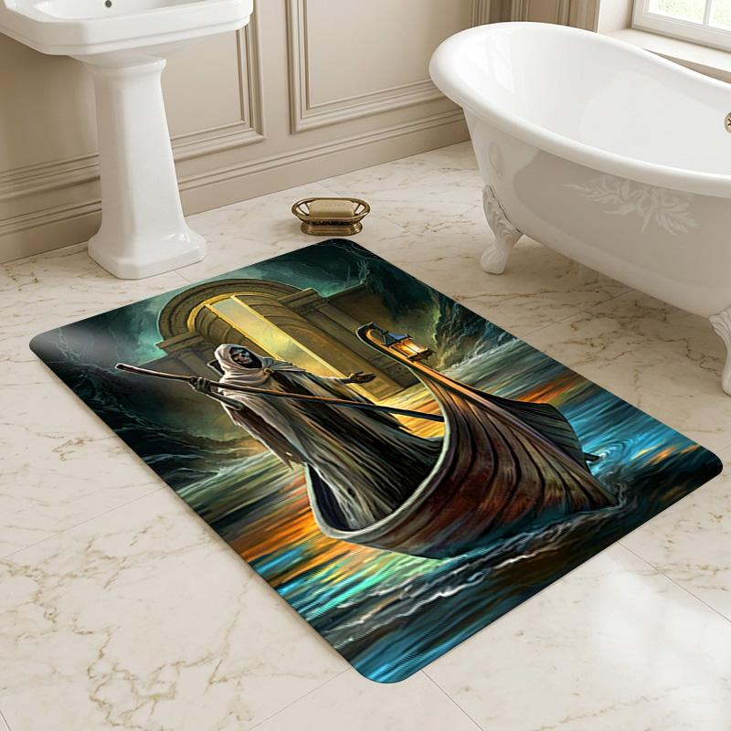 Death Boat Living Room Nonslip Area Rug Soft Carpet For Bedroom Game Playroom Sofa Office Home Decor Doormat Christmas Gift