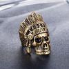 New Native American Skull Head Ring from Europe and America, Hip Hop Trendy Male Punk Ring
