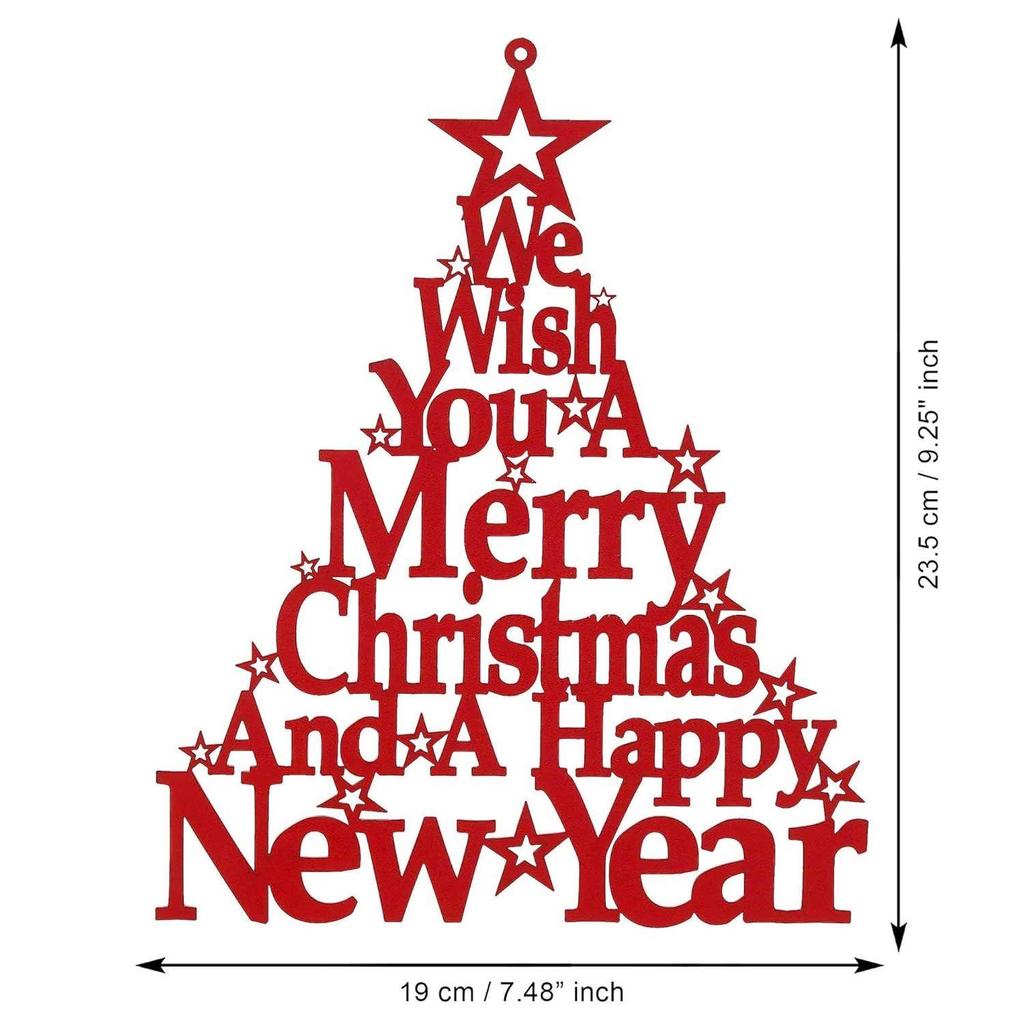 Деревянное красное рождественское дерево, настенное украшение, экспонат. Желаем вам веселого Рождества и счастливого Нового года | Предметы рождественских украшений