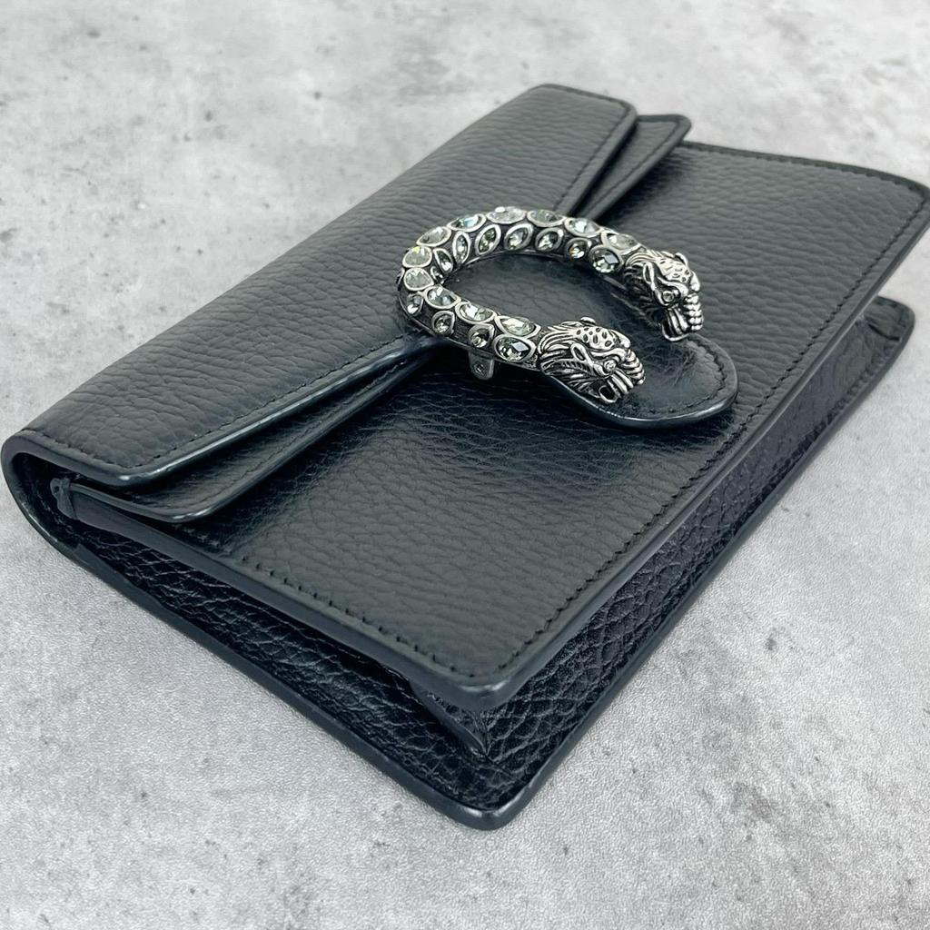 [Pre-Owned] Dionysus Tiger Head Buckle Chain Shoulder Leather Crossbody Bag Mini - Excellent #WLMX8M