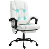 Office Chair with 6-Point Massage High Reclining Backrest Adjustable Height Footrest and Remote Control White
