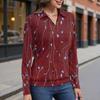Женский модный топ с длинными рукавами в стиле ретро с принтом