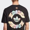 adidas Оригинальная футболка с рисунком Trefoil Enjoy, спортивная футболка с короткими рукавами и мультяшным буквенным принтом, мужские топы, черные IT8183