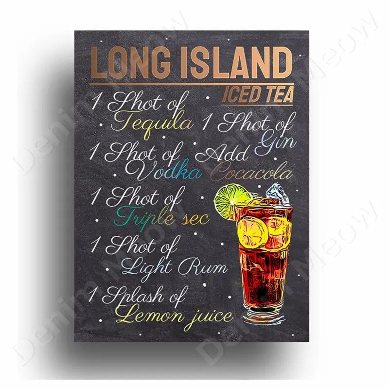 Old Cabun Vintage Metal Tin Sign, Purple Rain Cocktail Decorative Poster, Pisco Sour Mojito Retro Plaque, Bar, Home Wall Decor