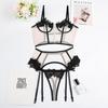 Erotic Lingerie Women's High-end Sexy Mesh Embroidered Underwear Set Slim Underwear