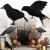 Model Party Event Supplies Artificial Crows Halloween Ornament Lifelike Black Bird Feathered Raven