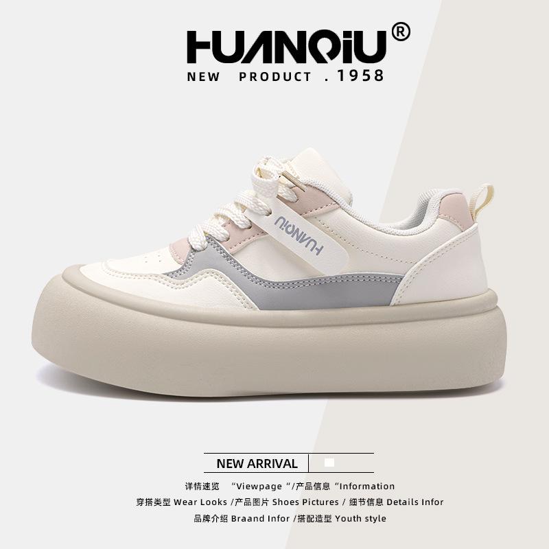 Global Platform White Shoes Women's ZHQ5886 Spring New Heightening Versatile Sports Women's Shoes Student Trend Board Shoes