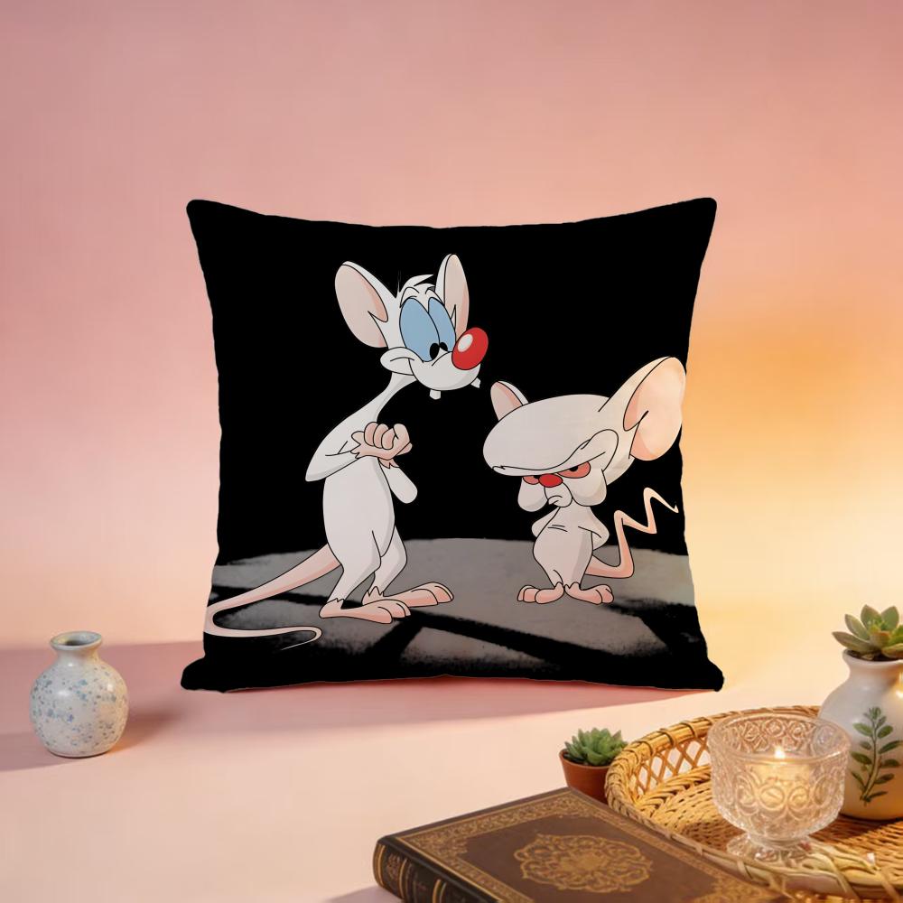 Fashion PPinky and the Brainful Cushion Cover Premium SkinFriendly Pillow Case MultiPurpose for Home Office Travel