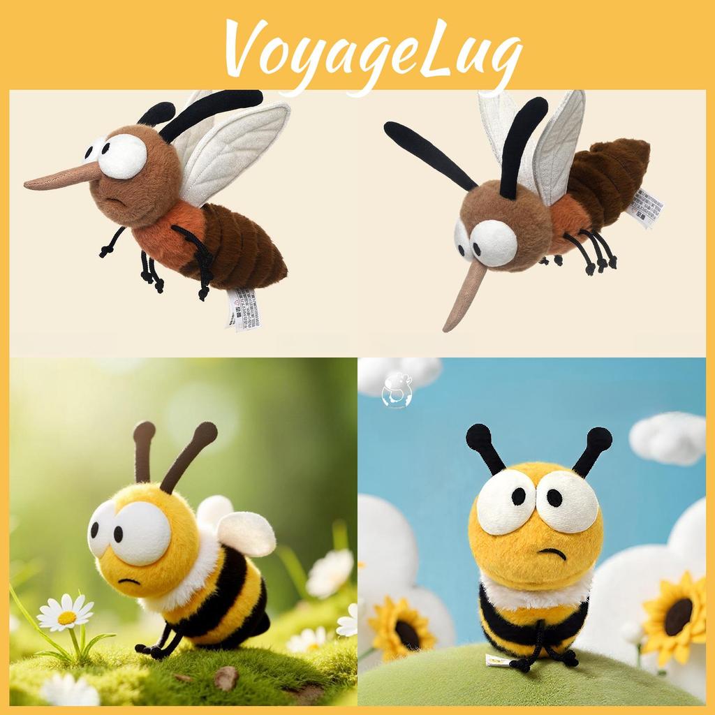 Cute Cartoon Bee Mosquito With Big Eyes Plush Toy Pendant Keychain For Kids Bedroom And Playtime