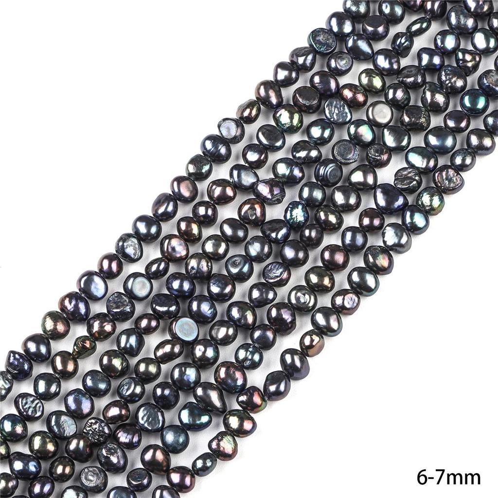45-65 шт. Натуральные пресноводные черные жемчужины для изготовления ожерелий, браслетов, серег и других украшений