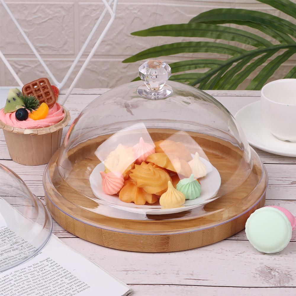 Acrylic Dessert Storage Tray Fruit Display Holder Dust-Proof Food Cover Food Cover Cake Bread Plate