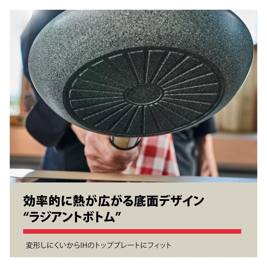 Ballarini Wok 28cm Made In Wok Pot IH Compatible Granitium 5 Layer Coating Japanese "Ferrara Italy" Stir-Fry [Authorized Product] 75002-895