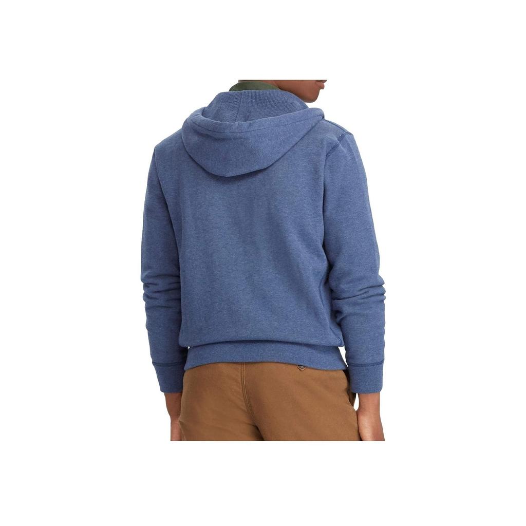 Polo Ralph Lauren FW22 Solid Color Hooded Zip-Up Sweatshirt Men Sweatshirt Fog-Blue 710625887-019