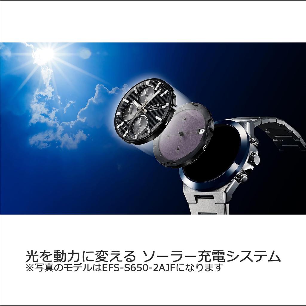 Солнечные часы Casio Edifice с керамическим безелем и сапфировым серебристым стеклом, EFS-S650YD-3AJF, мужские,