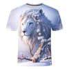 New Summer Lion Pattern 3D Print T-Shirt Men Women O-Neck Fashionable Short Sleeve Oversized Harajuku Tees Tops Kid Man