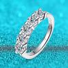 Кольцо из белого золота с муассанитом цвета D, 4 мм, для женщин, камень 1,5 карата, matched to Diamond, обручальное кольцо, для невесты, S925 Серебро, GRA