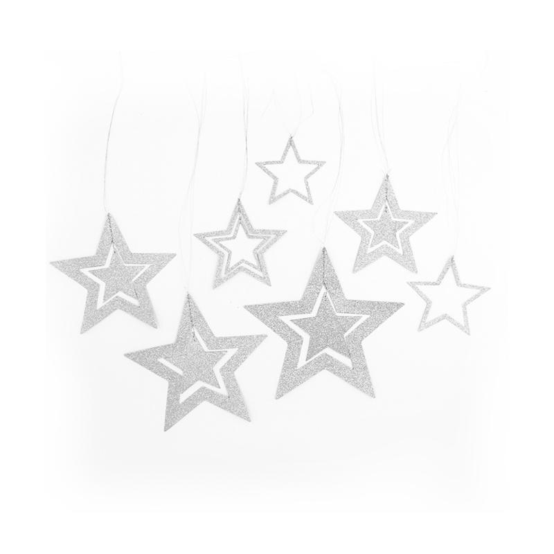 7pcs/lot Twinkle Star Paper Pendant Garland Ornaments Christmas Decorations for Home New Year Natal Noel Decor Navidad 2020