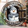 Christmas Decoration Sign,indoor Hanging decorations,2D Flat Wooden Products with Snowman pattern,Christmas Gifts for Friends and Family