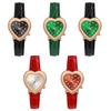 Luxury Watch Women Quartz Leather Watches Heart Shaped Ladies Wristwatch Rhinestone Dress Clock Gift Reloj Mujer Montre Femme
