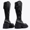 Chain High Heels Women Knee High Boots Fad Platform Leather Shoes Brand Designer Chunky Shoes Winter 2025 Trend Goth Botas Mujer