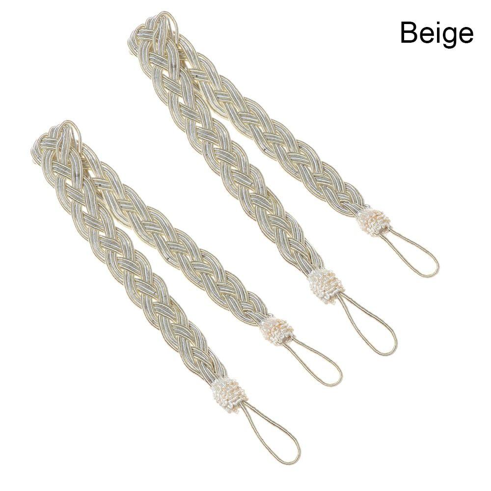 2Pcs/se Retro Braided Braided Curtain Tiebacks Satin Rope Simple Curtain Buckle Straps Classic Polyester Curtain Gift