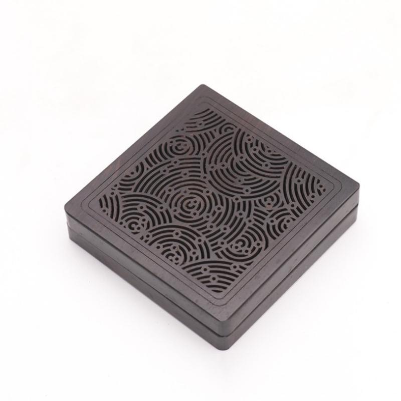 Buddhist Wood Coil Incense Burner Hollow Carved Incense Plate Box Aromatherapy Censer Home Decor