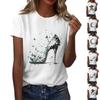 Women's Round Neck Casual Printed Short-sleeved T-shirt Top
