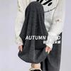 Glutinous Rice Pants Women's Autumn New Loose Straight Small Lazy Loose Gray Casual Wide-leg Pants