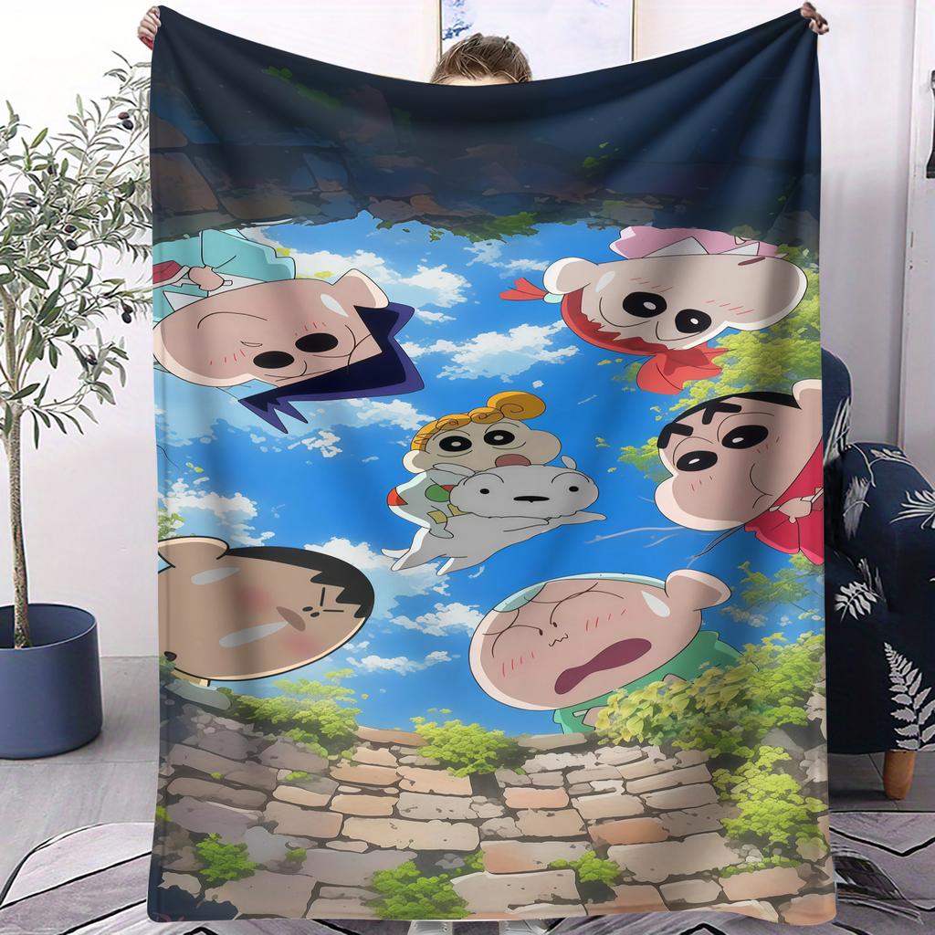 Crayon Shinchan Small Cover Blanket Bed Sheet Soft Comfortable All Season Bed Dorm Sofa Office Car Lunch Camping Nap Kids Gift