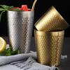 Hammered Texture Double-Wall Beer Cups Stainless Steel Milk Mugs New Cold Water Drinks Cup  Bar