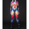 Косплей Костюм Женский Сексуальный Костюм Цветной Элемент Синий Мускулистый Хэллоуин Боди Для Взрослых Спортивный Комбинезон С Высокой Талией