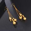 Japanese and Korean Women's Sand Bead Temperament Fringed Long Ear Hook Earrings Jewelry