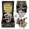 Antique Brass Navigational Ship Sextant In Hardwood Box