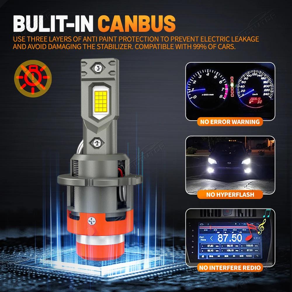 D2S D4S Led Car Headlights Bulb D2R D4R LED Car Light High Power 5200W 1:1 Plug and Play 9980 CSP Chip Turbo Lamp 6500K White