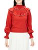 Lily Brown Mellow Frill Knit Top LWNT184103 Red Japan Size F Women's (Free Size)