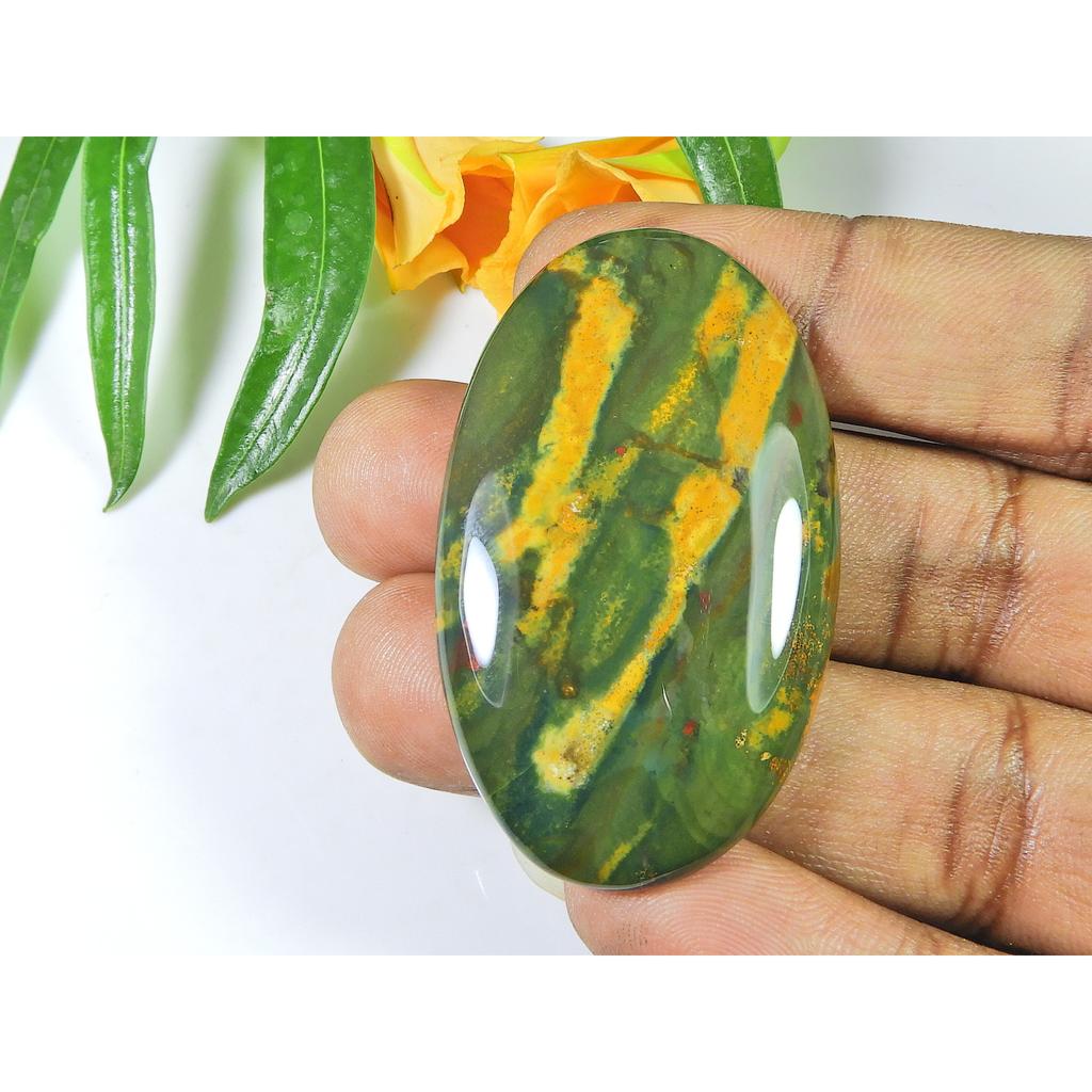 Affrican Red Natural Bloodstone Handmade Vintage Oval Gemstone 30X51X07MM SK-930