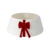 Decorative Christmas Tree Skirt with Bow Solid Color Christmas Tree Stand Skirt  Party Gifts