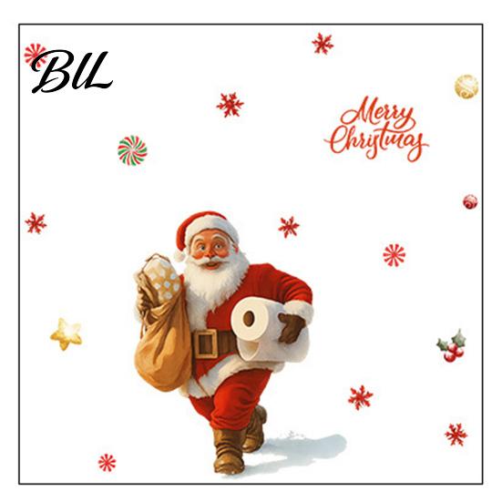 Funny Santa Claus Toilet Stickers Christmas Seat Decal, Waterproof PVC Bathroom Lid Decoration Decals for Holiday Home Decor, Removable Self Adhesive