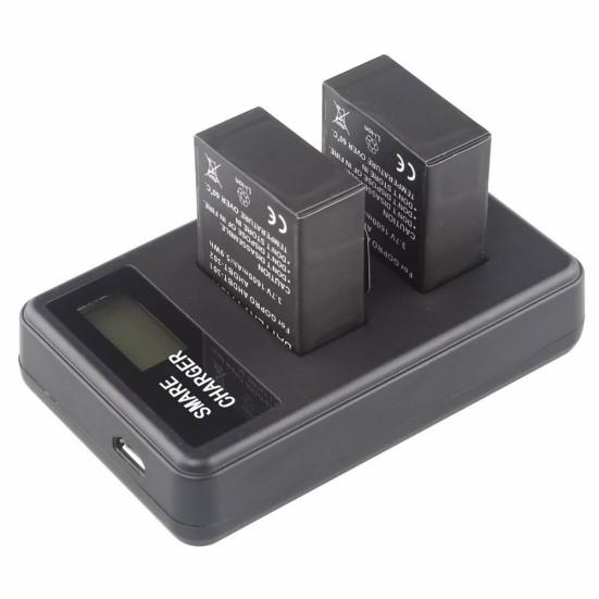 Portable LCD Dual Battery Charger for GoPro Hero 3 3+ AHDBT-201 AHDBT-301 Camera