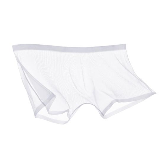 Трусы-боксеры средней посадки, ультратонкие, бесшовные, из прозрачной сетчатой пряжи, шорты-брифы однотонные, дышащие, легкие, мягкие боксеры