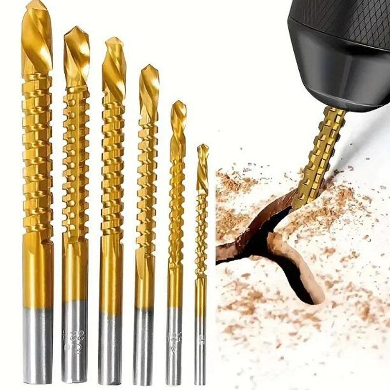 Набор спиральных сверл HSS с титановым покрытием, сверло 3-8 мм, зубчатое спиральное пилообразное сверло для прорезания пазов, композитные сверла