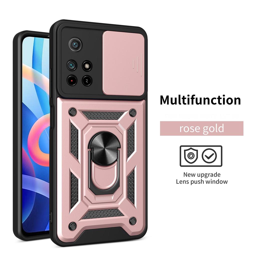 Armor Shockproof Case for Xiaomi POCO M4 Pro 4G 5G Phone Camera Lens Protective Magnetic Car Holder Ring Case Cover