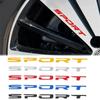 4Pcs/set Sports Car Stickers Font Auto Door Rims Wheel Hub Racing Decal Exterior Car Body Sticker Auto Decoration Accessories
