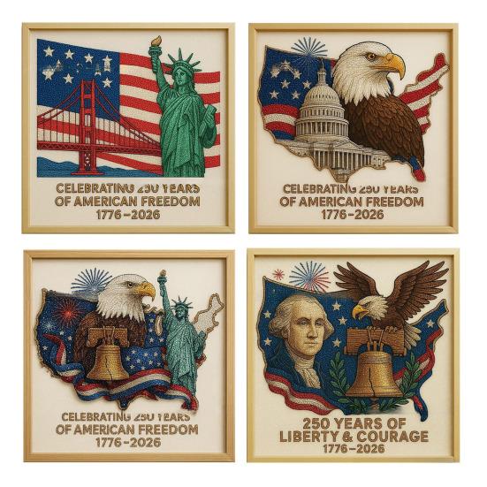 250th Anniversary Diamond Art Kit Celebrating 250 Years of American Freedom DIY Rhinestone Craft