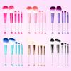 Set Of 5 New DIY Beaded Golden-handled Makeup Brushes, Including Concealer Brush, Eyeshadow Brush, Eyebrow Brush, Contour Brush, Makeup Tools