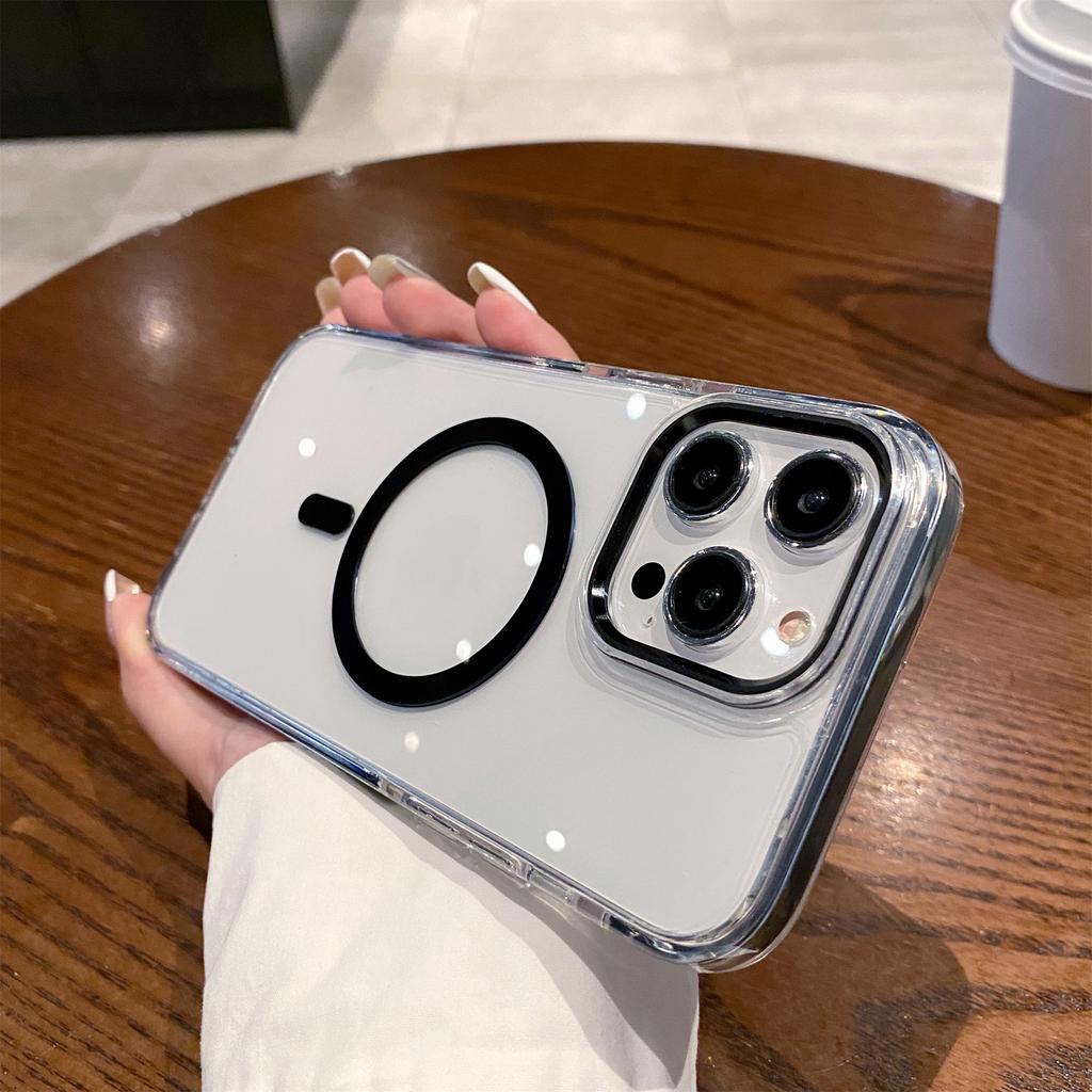 For iPhone 14 Pro Crystal Clear Case Compatible with MagSafe TPU+PC Phone Back Cover
