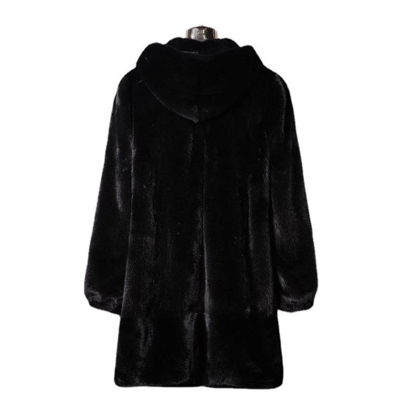 Осенне-зимняя новая шуба Marten, женские длинные пальто из цельного норки с капюшоном, повседневные